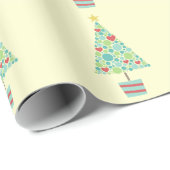 かわいいハートパステルモダンクリスマスツリー ラッピングペーパー (ロールコーナー)