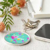 かわいいハートパターン愛常にあなたの名前バレンタイン キーホルダー (側面)