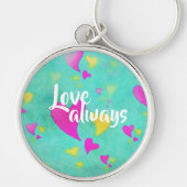 かわいいハートパターン愛常にあなたの名前バレンタイン キーホルダー (正面)