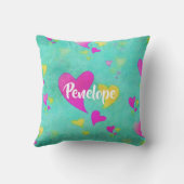 かわいいハートパターン愛常にあなたの名前バレンタイン クッション (裏面)