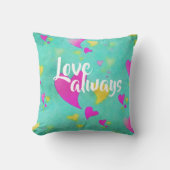 かわいいハートパターン愛常にあなたの名前バレンタイン クッション (正面)