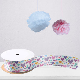 かわいいハートパターン サテンリボン