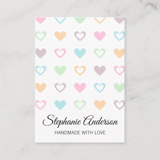 かわいいハートパターン 名刺 (正面)