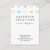 かわいいハートパターン 名刺 (裏面)