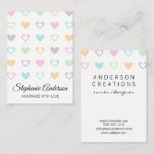 かわいいハートパターン 名刺 (正面/裏面)