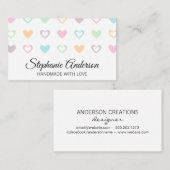 かわいいハートパターン 名刺 (正面/裏面)