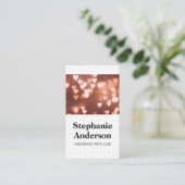 かわいいハートパターン | 白熱［赤熱］光を放つハートの背景 名刺 (スタンド正面)