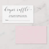 かわいいハートピンクおむつラッフルガール赤ちゃんシャワー エンクロージャーカード (正面/裏面)