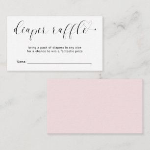 かわいいハートピンクおむつラッフルガール赤ちゃんシャワー エンクロージャーカード