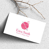 かわいいハートピンククロシェ糸 名刺