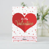 かわいいハートピンク赤金ゴールドデジタルバレンタインデー 招待状 (スタンド正面)