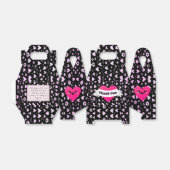 かわいいハートピンク&ブラック結婚ズ婚約 フェイバーボックス (折り畳みなし)