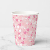 かわいいハートピンク 紙コップ (裏面)