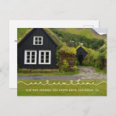 かわいいハートフォントの新居案内 はがき 私たちの新しい家 (正面/裏面)