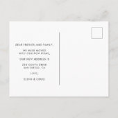 かわいいハートフォントの新居案内 はがき 私たちの新しい家 (裏面)