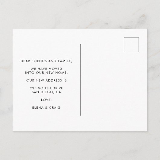 かわいいハートフォントの新居案内 はがき 私たちの新しい家 (裏面)