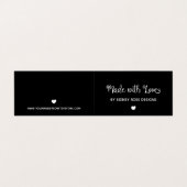 かわいいハートブラック作りのラブつるラベル 名刺 (外部フラット)