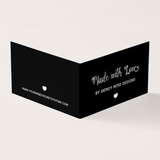 かわいいハートブラック作りのラブつるラベル 名刺 (外部)
