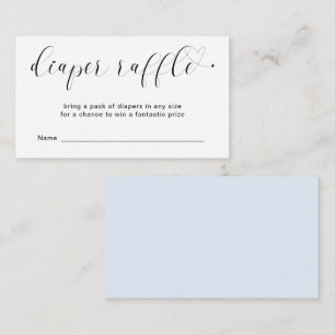 かわいいハートブルーボーイおむつラッフルベビーシャワー エンクロージャーカード