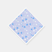 かわいいハートブルー スタンダードカクテルナプキン (角)