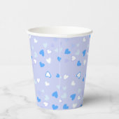 かわいいハートブルー 紙コップ (右)
