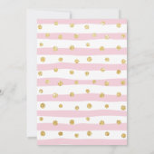 かわいいハートベビーゾウ女の子の赤ちゃんシャワー 招待状 (裏面)