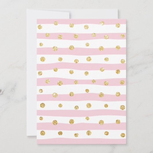 かわいいハートベビーゾウ女の子の赤ちゃんシャワー 招待状 (裏面)