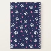 かわいいハートペットパウプリントパターン 犬 猫好き ノートブック (裏面)