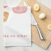 かわいいハートホットエアバルーンバレンタイン キッチンタオル (四つ折り)