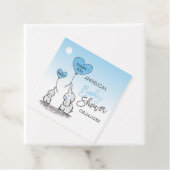 かわいいハートボーイブルーエレファントママ&ベビーシャワー フェイバータグ (インサイチュ)