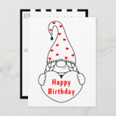 かわいいハートマンガレッドブラックガーデン格言誕生日 ポストカード (正面/裏面)