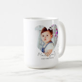 かわいいハートミニマル写真第1誕生日 コーヒーマグカップ (正面右)