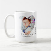 かわいいハートミニマル写真第1誕生日 コーヒーマグカップ (左)