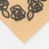 かわいいハートモダンダークグレーパターン フリースブランケット (角)