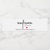 かわいいハートモチーフのシックなミニマルタイポグラフィ ペットボトルラベル (シングルラベル)