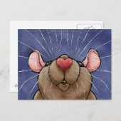 かわいいハートラットポストカード ポストカード (正面/裏面)