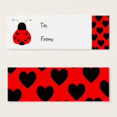 かわいいハートラディバグギフトラベル (正面&裏面)