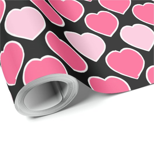 かわいいハートラブバレンタインのパターン ラッピングペーパー (ロールコーナー)