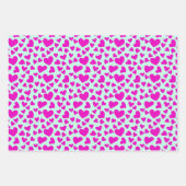 かわいいハートラブバレンタインデーの模様 ラッピングペーパーシート (正面3)