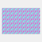 かわいいハートラブバレンタインデーの模様 ラッピングペーパーシート (正面2)