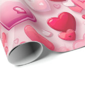 かわいいハートラブバレンタインデー ラッピングペーパー (ロールコーナー)