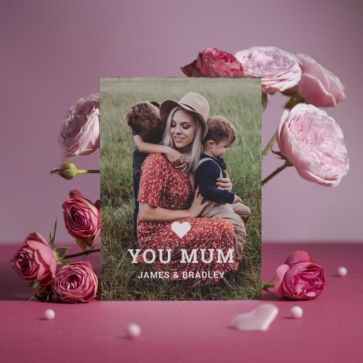 かわいいハートラブユーママ 母の日の写真 カード