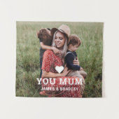 かわいいハートラブユーママ 母の日の写真 タペストリー (正面(横))