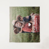 かわいいハートラブユーママ 母の日写真 タペストリー (正面)