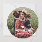 かわいいハートラブユーマム 母の日 フォトカード 招待状 (正面)