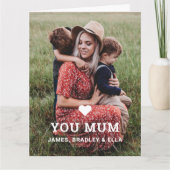 かわいいハートラブユーマム 母の日 フォト カード (正面)
