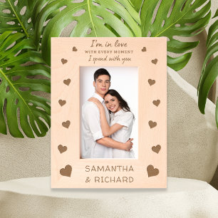 かわいいハートラブ引用文カップル名パーソナライズされた レーザー彫刻フレーム