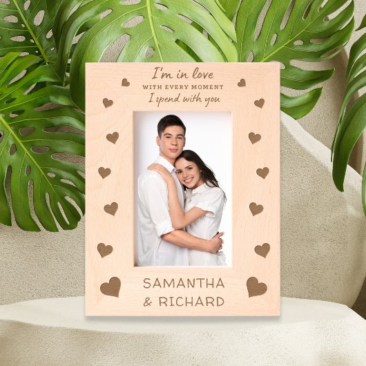 かわいいハートラブ引用文カップル名パーソナライズされた レーザー彫刻フレーム