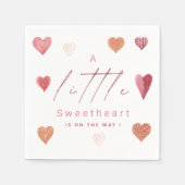 かわいいハートリトルスウィートベビーシャワーガーリー スタンダードカクテルナプキン (正面)