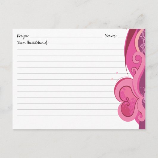 かわいいハートレシピカード ポストカード (正面)